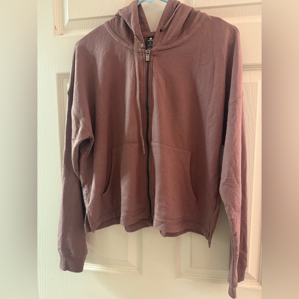 90 Degree By Reflex Mauve Zip-Up Hoodie